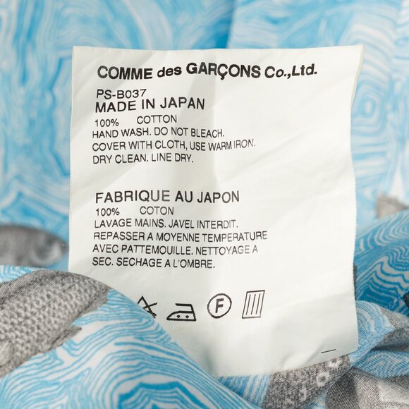 Comme des Garcons Homme Plus SS/17 Blue Fish-Print Cotton Shirt - Picture 11 of 11